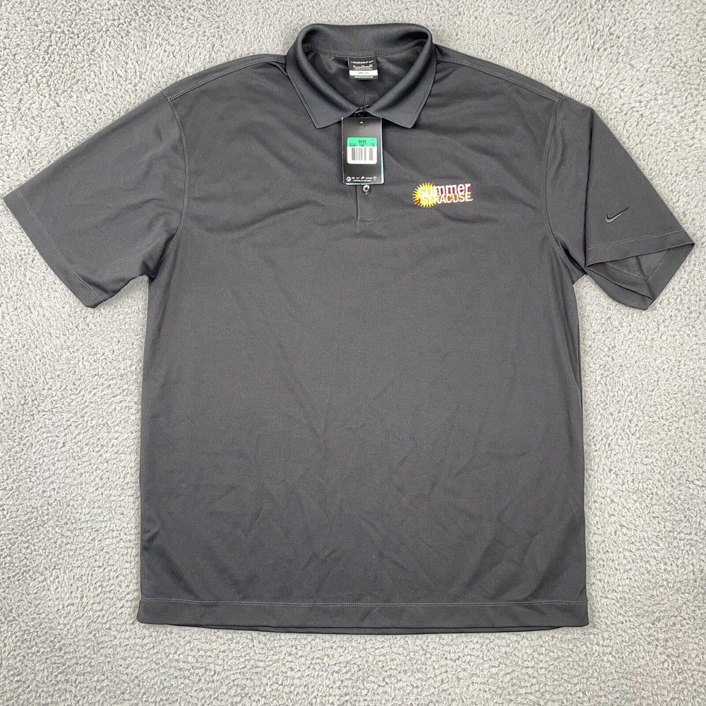 NWT Nike Dri Fit Men’s “Summer At Syracuse” Dark Gray Golf Polo Shirt Size XL